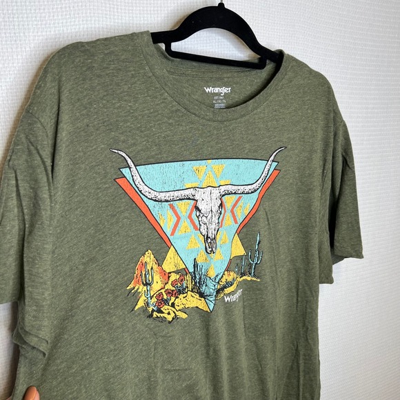 Wrangler Tops - Wrangler Unisex Women's Mens XL Graphic T Shirt Longhorn Cactus Desert Western